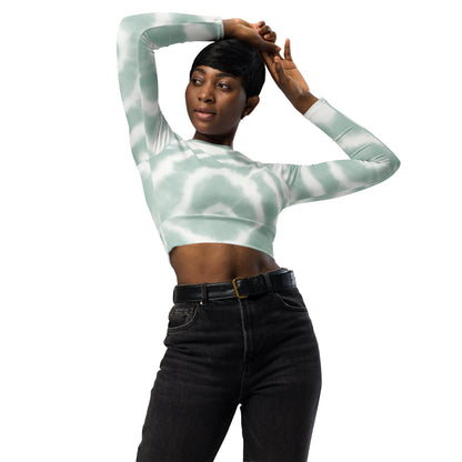 Recycled long-sleeve crop top