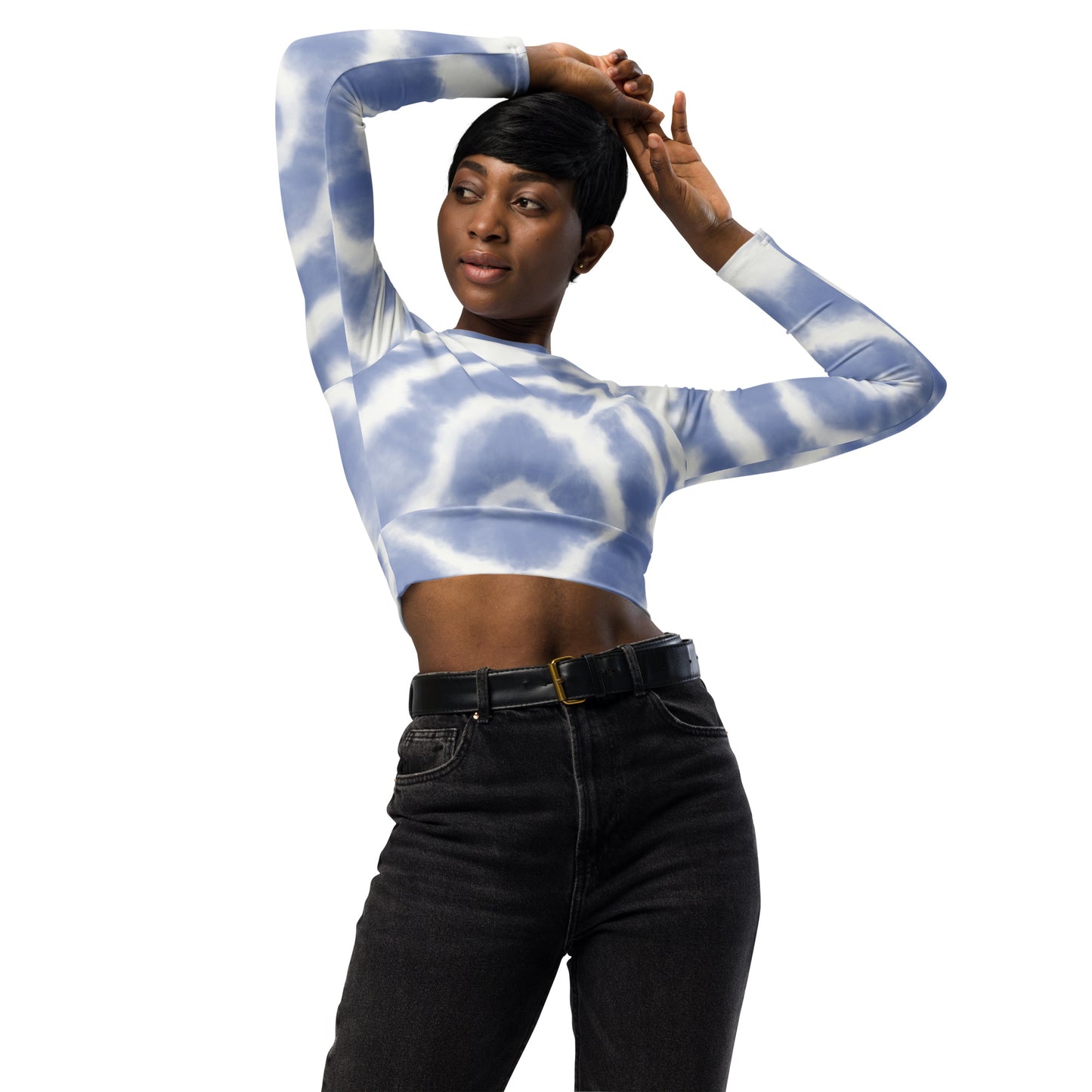 Recycled long-sleeve crop top