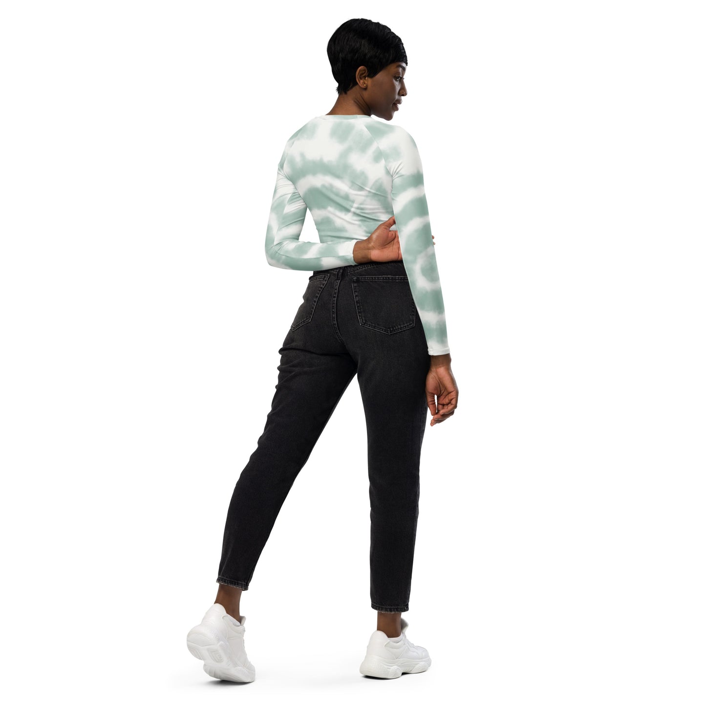 Recycled long-sleeve crop top