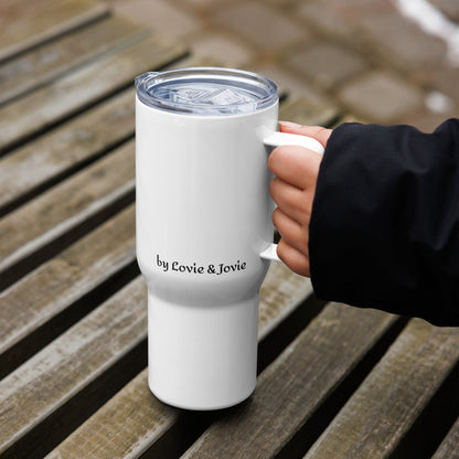 Travel mug with a handle