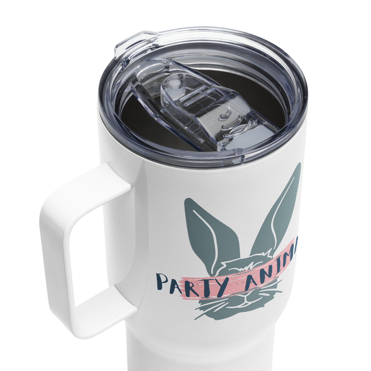 Travel mug with a handle